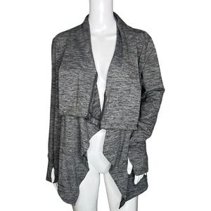 Nike Sweater Womens Small‎ Marled Gray Long Sleeve Yoga Training Top Athleisure